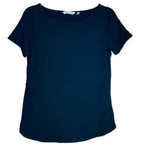 Soft Surroundings Womens Size Small Roxi Top Tee TShirt Black Jersey Knit A Line